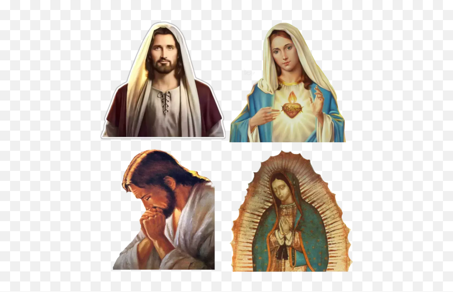 Jesus Christ Stickers For Whatsapp - Original Virgin Mary Guadalupe Painting Emoji,Christian Emojis Free