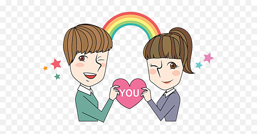 Falling Couple Art Lovely Transprent Png Free - Love Couple Interaction Emoji,Falling In Love Emoji
