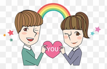 Falling Couple Art Lovely Transprent Png Free - Love Couple Interaction Emoji,Falling In Love Emoji