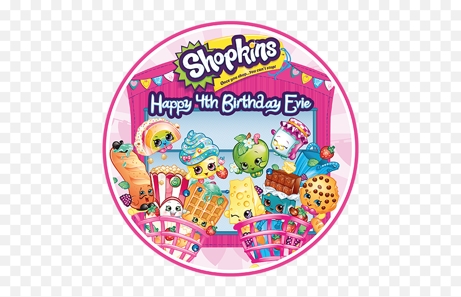 Personalised Edible Cake Toppers And - Shopkins Round Emoji,Shopkins Emoji