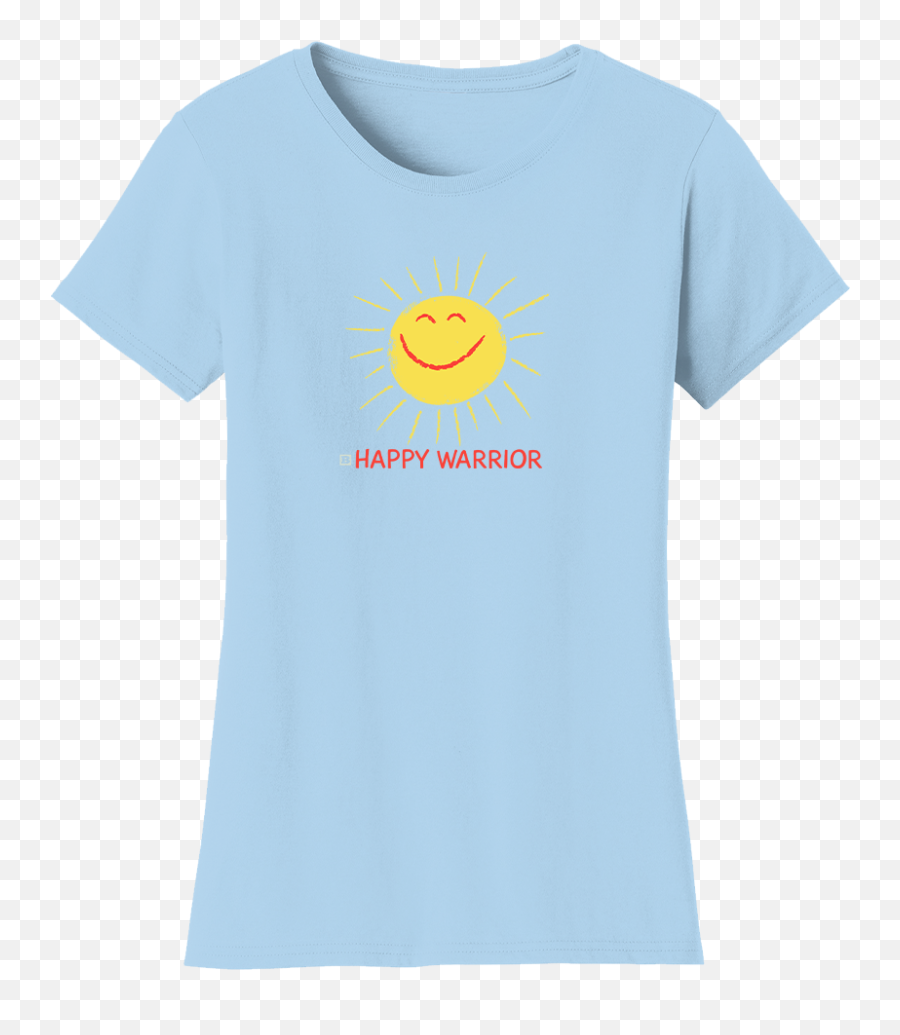 Happy Warrior Womens T - Light Blue Womens T Shirt Emoji,Figth Emoticon