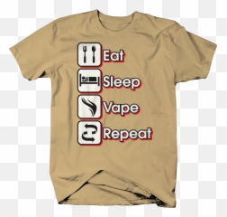 Eat Sleep Vape Repeat Smoking Tricks - Kanye West Funny T Shirts Emoji,Marijuana Cigarette Text Emoticon