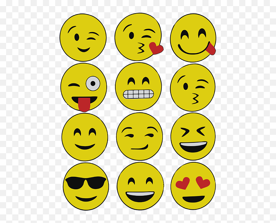 12 Emojis Funny Emoji Yellow Face - Happy,How To Add Bag Emoticons On Instagram