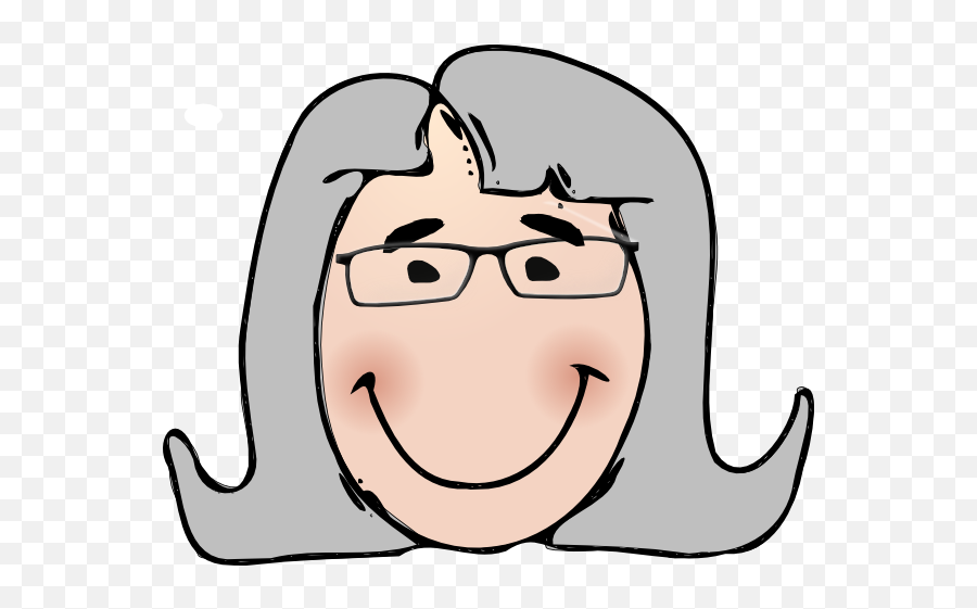 Woman With Glasses Grey Hair Clip Art At Clkercom - Vector Clip Art Of Grey Hair Emoji,Girl With Glasses Emoticon