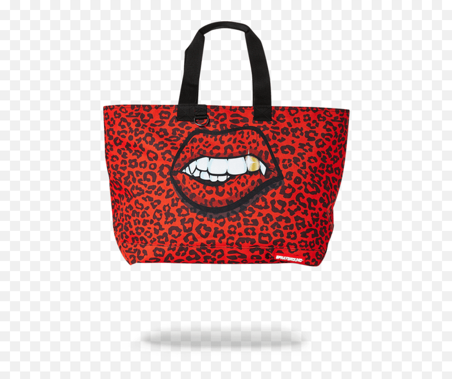 Sprayground Tote Cheap Online - Sprayground Red Leopard Lips Tote Emoji,Emoticon Hunnid