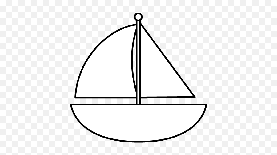 Black And White Sailboat Clip Art Black And White Sailboat - Sail Boat Clipart White Emoji,Yacht Emoji