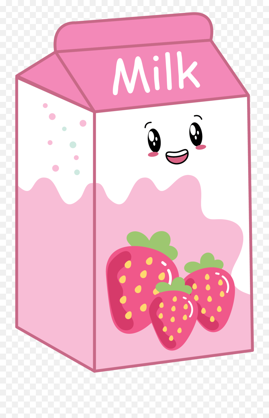Kawaii Cute Milk Strawberry Drink - Juicebox Emoji,Trunk Or Treat Sayings About Emojis