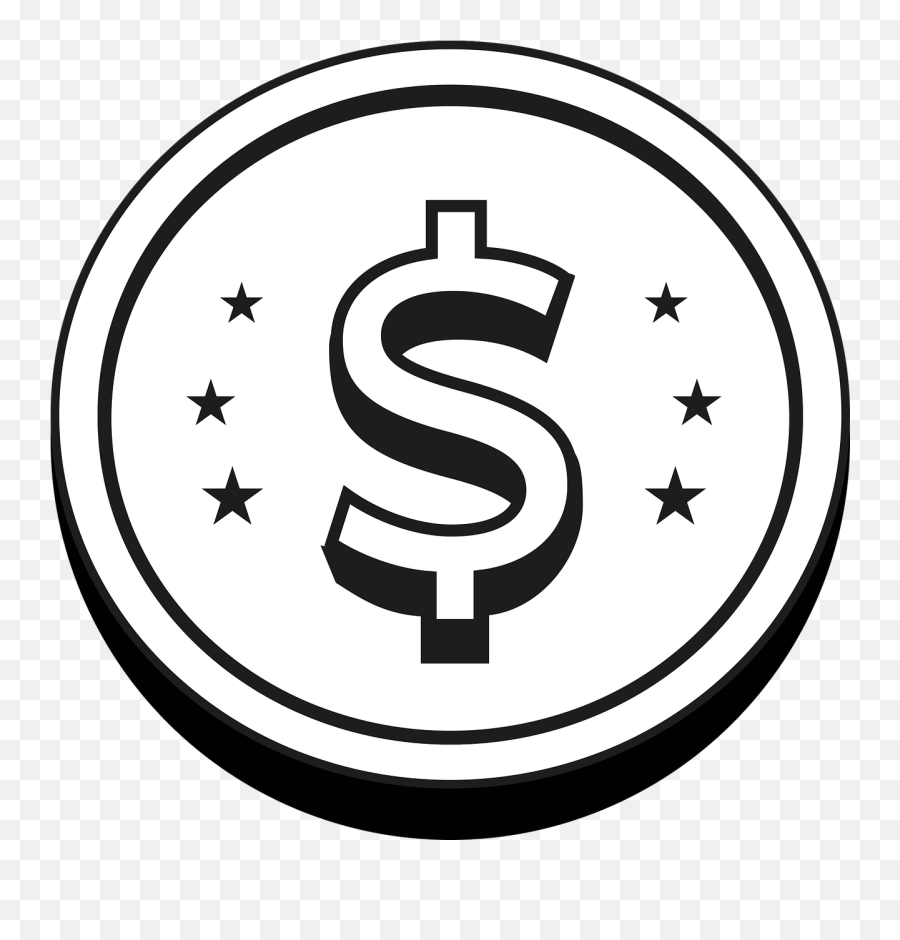 Dollar Coin Money - Dot Emoji,Money Bag Emojis Images Black And White
