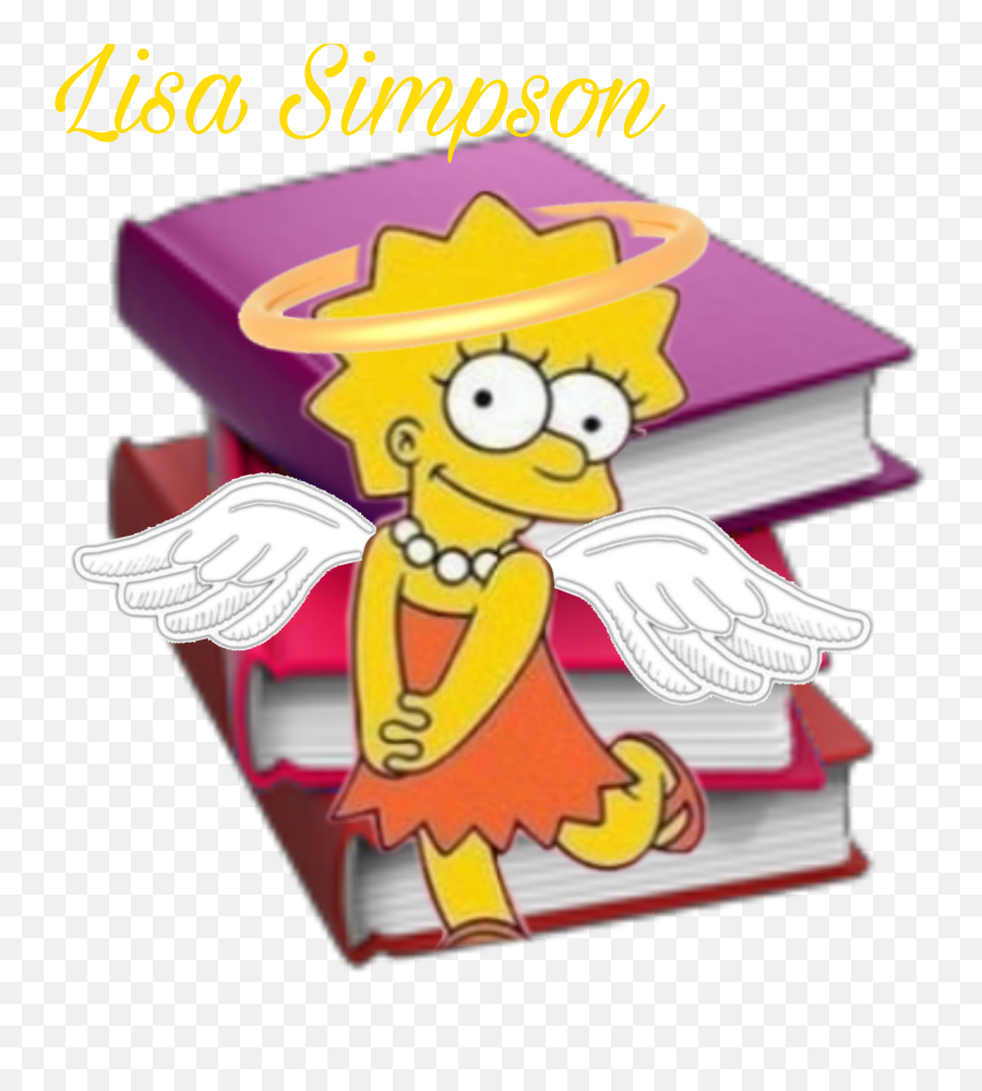 Lisasimpson Intelligent Livre Sticker By Ayumi Herpin Emoji,Angel Book Emoji