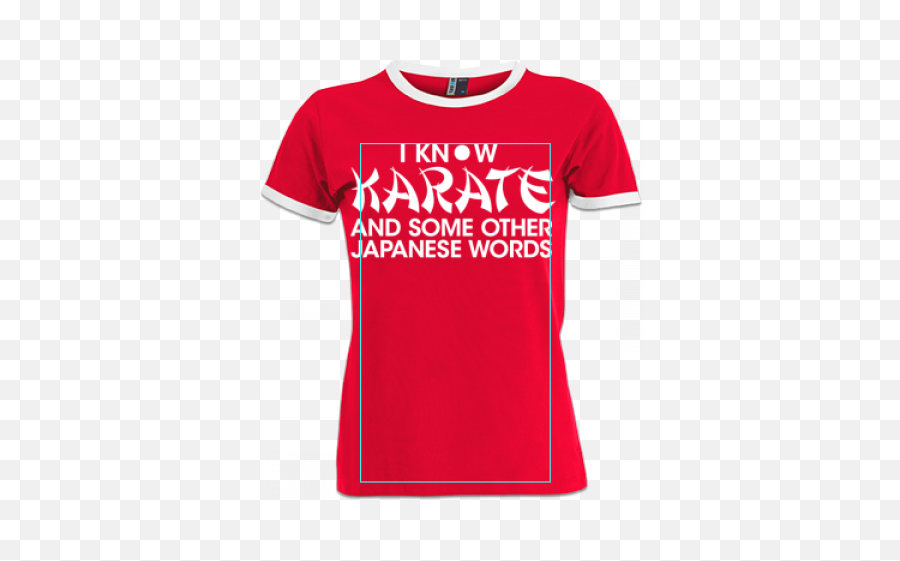 Tee Shirt Ringer Femme I Know Karate And Some Other Ja Emoji,Shrodingers Emoticon Tshirt