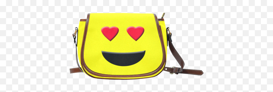 Emoticon Heart Smiley Saddle Bagsmall Model 1649 Full Customization Id D351890 - Handbag Emoji,Emoji Coin Purse