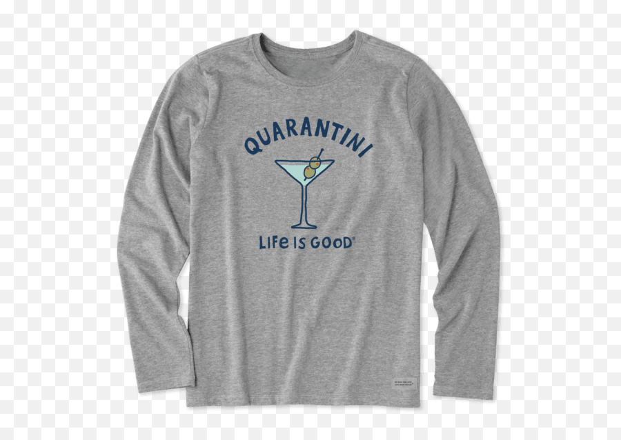 Quarantini Long Sleeve Crusher Tee - Long Sleeve Emoji,Emoji 2 Margarita Answer