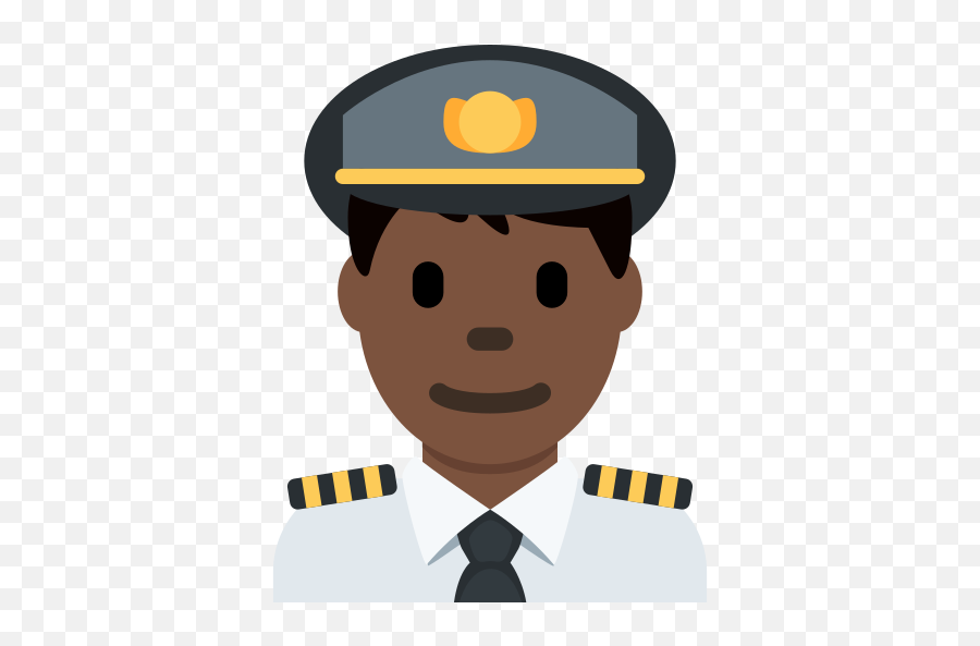 U200d Man Pilot Dark Skin Tone Emoji - Pilot Emoji,Peach Emoji Cap