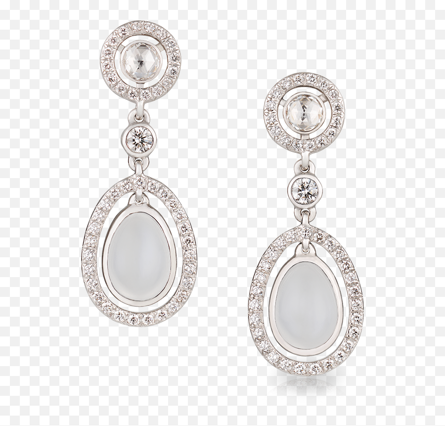 White Gold Moonstone Earrings - Solid Emoji,Faberge Emotion Rings Price