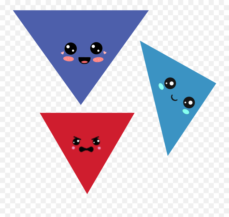 Kawaii Face Triangle Blue Sticker - Dot Emoji,Kawaii Face Emoji