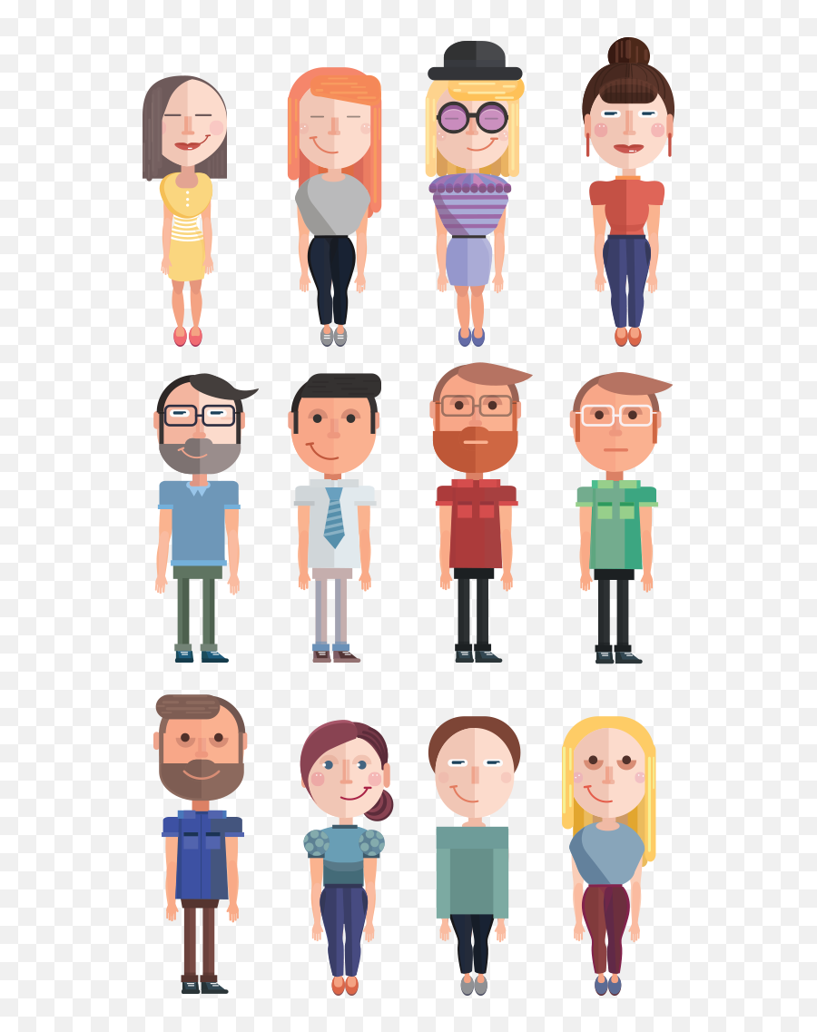 Character Design Mix - Simple Character Cartoon Design Flat 2d Emoji,Character Design Emotion Happy