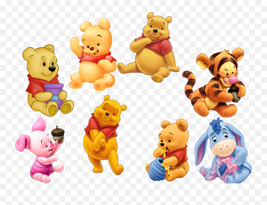 Drawn Little Cartoon Characters Of - Winnie The Pooh And Friends Emoji,Winnie The Pooh And Emotions