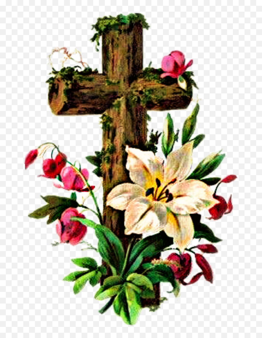 Cruz Cross Easter Pascua Sticker - Flowers Jesus Emoji,Easter Cross Emojis