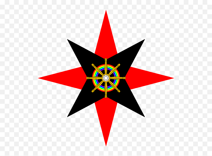 Dharma Wheel In Quaker Star - Quakers Symbol Clipart Full Quakers Symbol Emoji,Star Trek Insignia Emoji