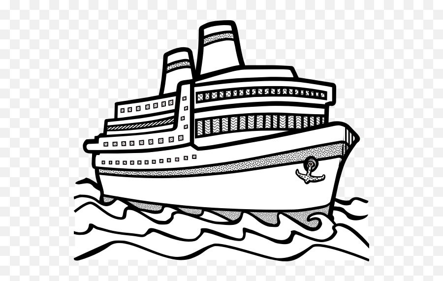 Royal Caribbean Cruise Ship Clipart - Ship Clipart Black And White Emoji,Cruise Ship Emoji