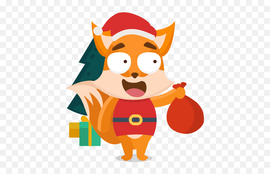 Santa Claus Stickers - Free Christmas Stickers Sick Fox Emoji,Animated Emoji Emoticons Pixel Fox