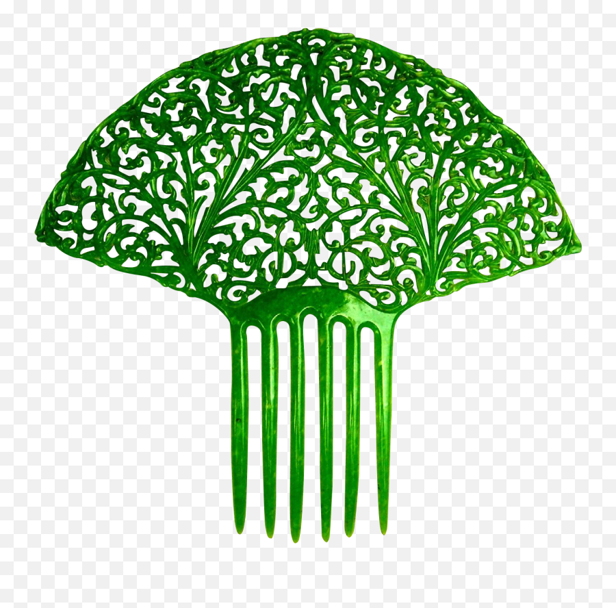 Jade Green Hair Comb Green Celluloid - Comb Emoji,Comb Emoji