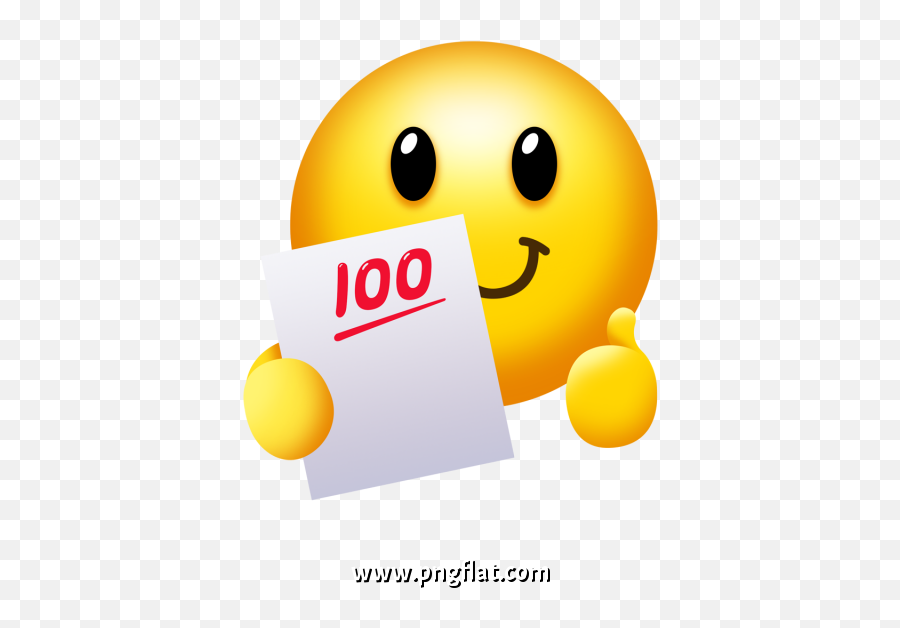 Cute Cartoon Exam Full Score Emoji Expression Free Png,Making The Emoticon For Laughing