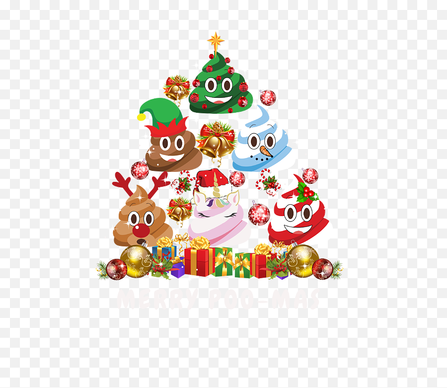 Poop Emoji Merry Christmas Tree Shirt Adult Pull - Over Hoodie,Eve Emojis