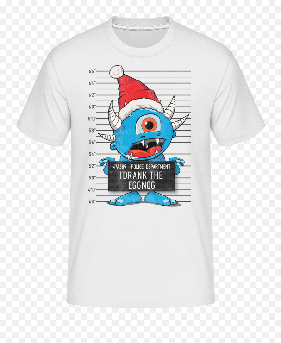Monster Weihnachten Verbrecherfoto Shirtinator Männer T - Shirt Santa Claus Emoji,Eggnog Emoji