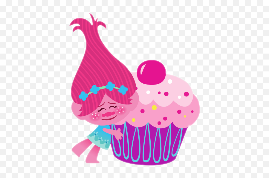 Trolls Poppy Cupcake Llovely Cute Sticker By Nrggiulia83 Emoji,Ttroll Emoji 2022
