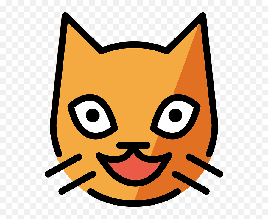 Smiling Cat Face With Open Mouth - Emoji Meanings Happy Face Cat Png Vector,Emojis Meaning