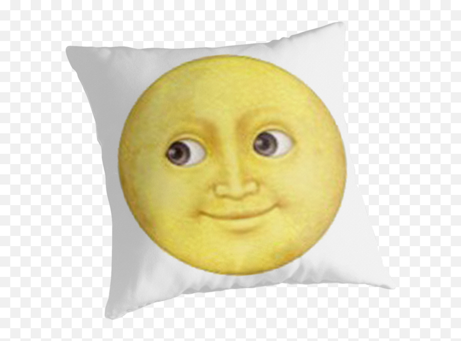 Yellow Moon Face Throw Pillows - Emoji,Moon Emoji Pillows