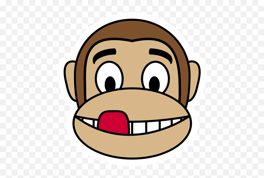 Monkey Yummy Sticker - Just Stickers Sad Emoji Face Monkey,Emoji With Tongue Out To The Side