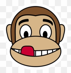 Monkey Yummy Sticker - Just Stickers Sad Emoji Face Monkey,Emoji With Tongue Out To The Side