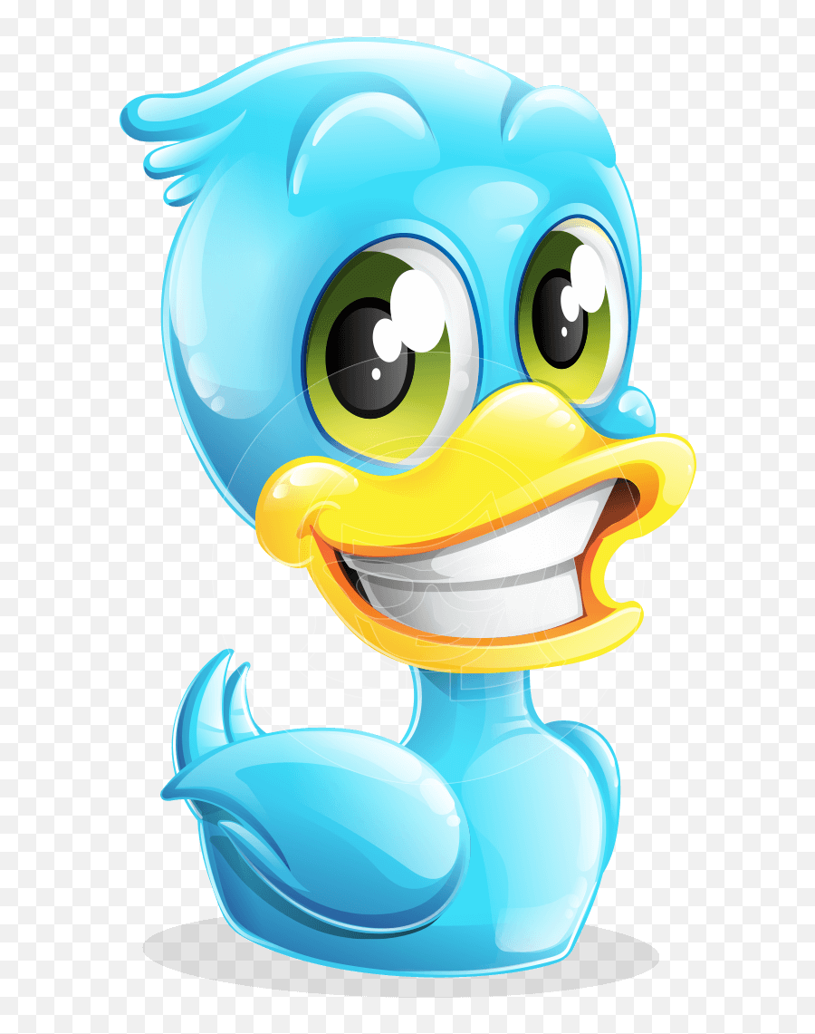 Blue Duck Cartoon Vector Character Vector Cartoon Character Graphicmama - Animal Cartoon Characters Emoji,Emotions Clipart Confused