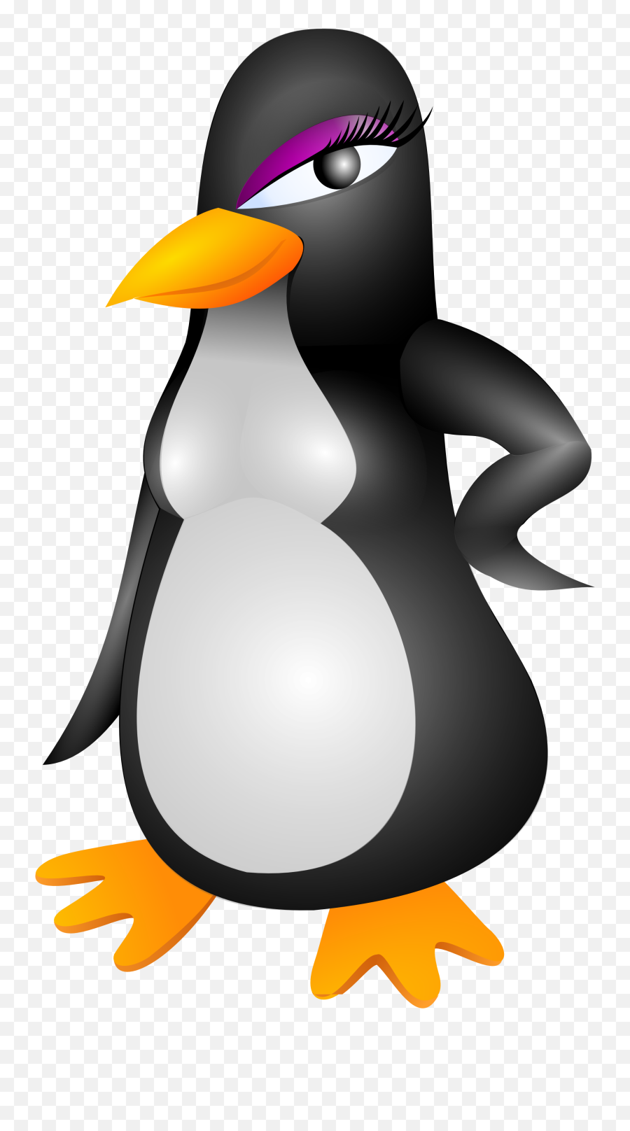 White Penguin Beach Towel Clipart - Cartoon Penguin Female Emoji,Linux Penguin Dab Emoji