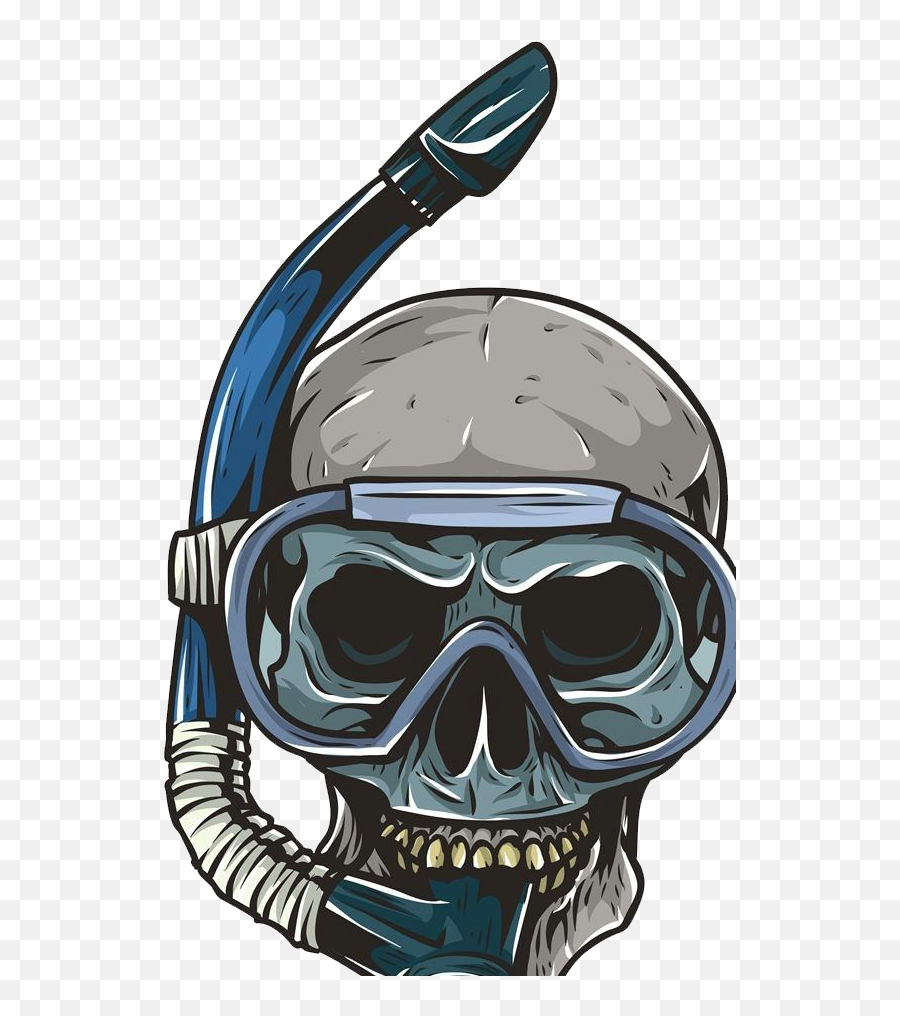 Download Underwater Skeleton Skull Mask - Diver Skull Emoji,Flower Emoticon Dive