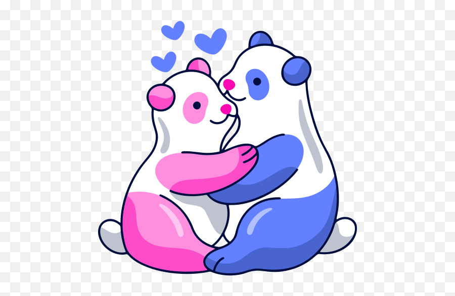 Panda Bear Stickers - Happy Emoji,Bear Couple Emojis