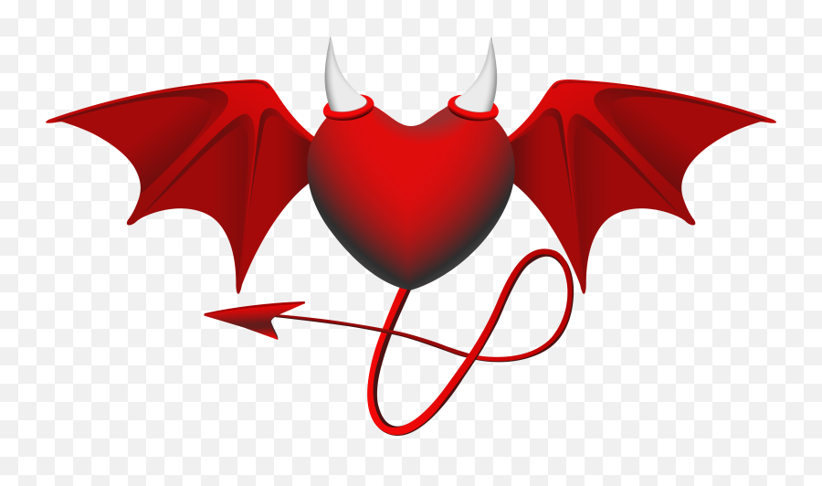 Devil Clipart Angel Heart - Devil Wings With Heart Png Emoji,I Can Be Youre Angle Or Youre Devil Emojis
