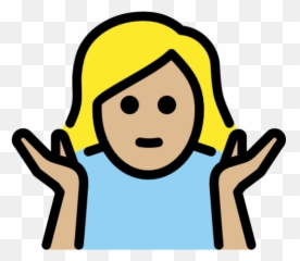 Woman Shrugging Medium - Light Skin Tone Emoji Download,Toune Emoji