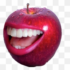Apple Appleredredmouthmundzähne Sticker By Rachel - Pikny Umiech Zdrowe Zby Emoji,Apple Tongue Emoji