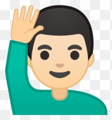 Man Raising Hand Light Skin Tone Icon - Man Raising Hand Emoji,Skin Tone Emojis