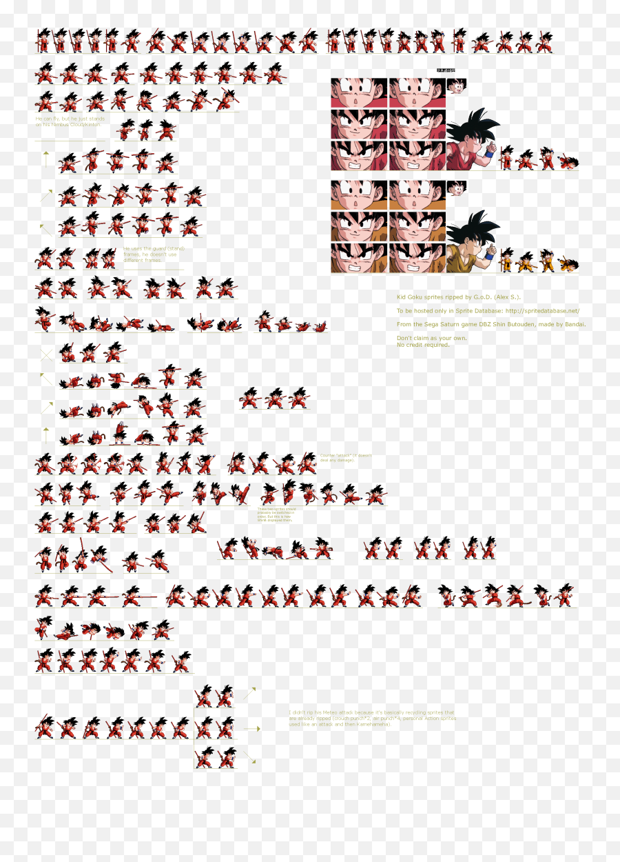 Shin Butouden Sprite Rips - Vegeta Sprite Sheet Emoji,Goku Text Emoticon