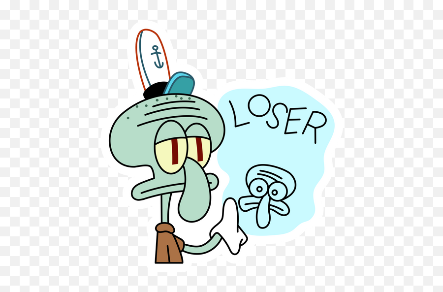 Squidward Loser Sticker - Squidward Loser Emoji,Squidward With Iphone And Heart Emojis