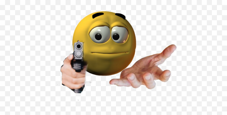 Emoji With Gun Blank Template - Cursed Emoji Holding Gun,Emoji Meme