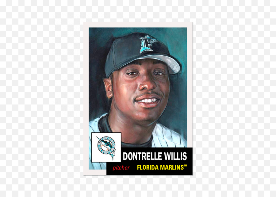 Topps Mlb Living Set Card 385 - Dontrelle Willis Print Run 2237 Florida Marlins Emoji,Press Conference Baseball Emotion