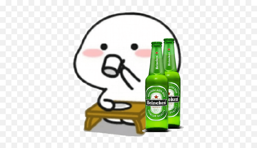 19 Ide Wati Emoji Lucu Kartu Lucu Stiker Lucu - Pentol Minum Pentol Stiker,Japanese Emoticon Drinking Beer