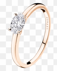 Solitaire Emotion Pink Gold And Oval Diamond Les8dr - Lepage Diamond Emoji,Rose Emotion Photo Settings