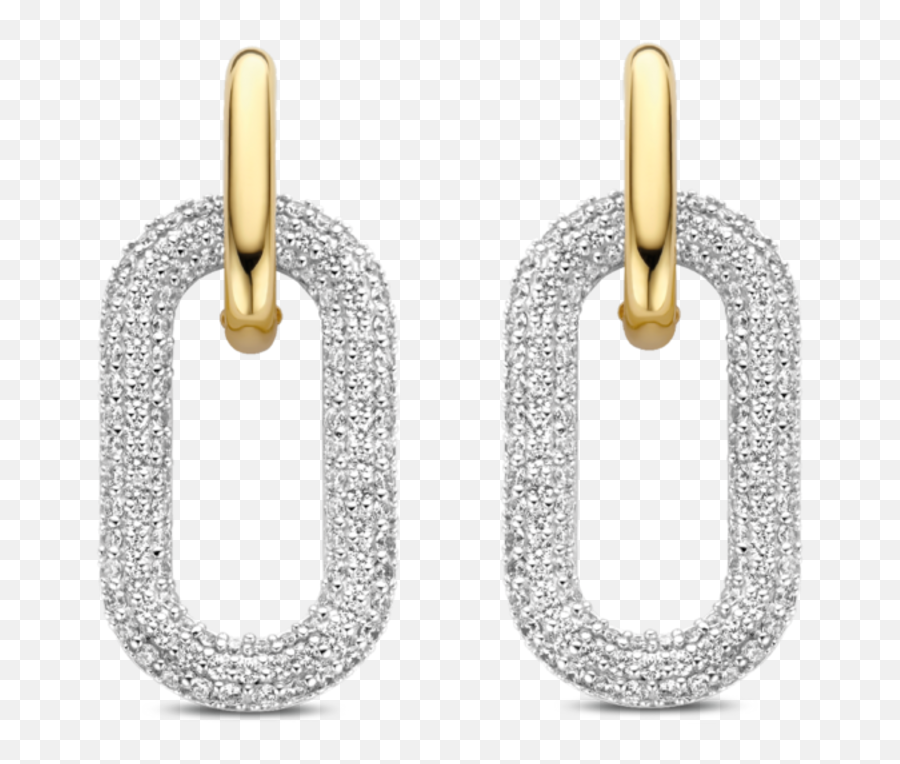 Pave Zirconia Chain Link Dangle - Solid Emoji,Swarovski Zirconia Earrings Emotions