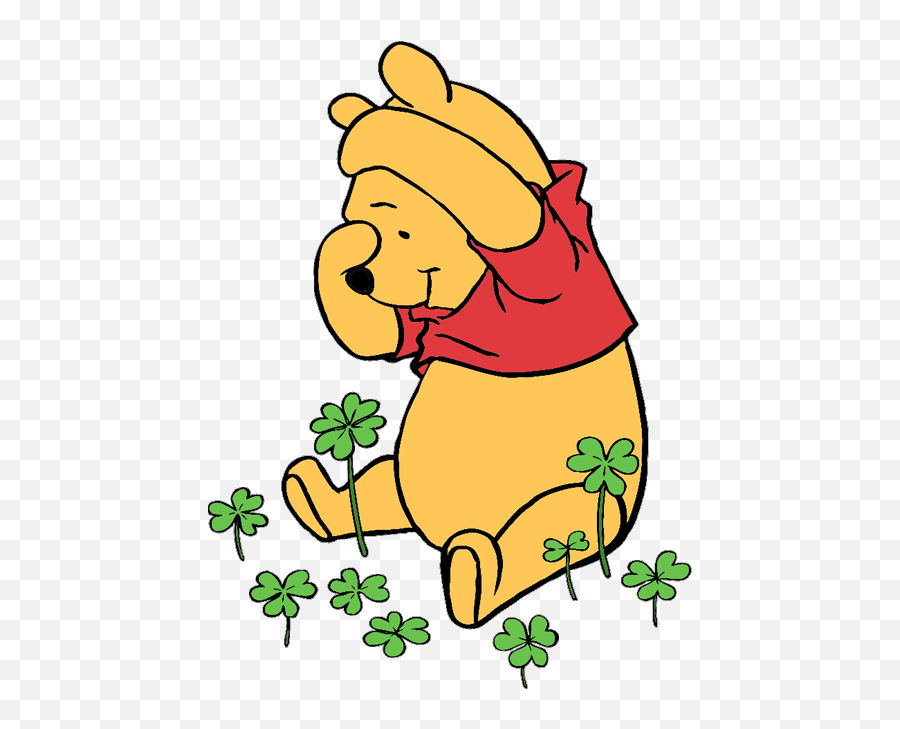 Winnie The Pooh Sitting Among Clovers Chip Dale St - Patricku0026 Emoji,How To Get Pooh Bear Emojis